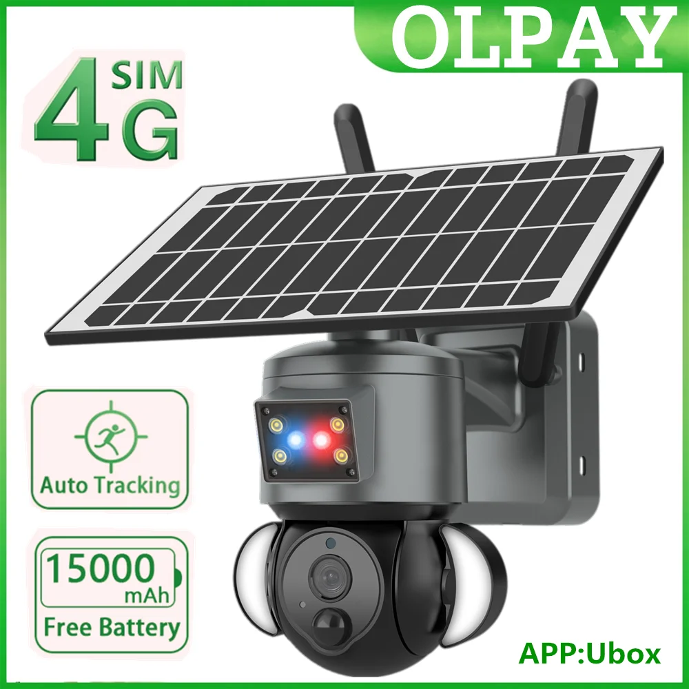 

5MP HD 4G SIM Solar Camera Outdoor WIFI Wireless Security CCTV 15000mah Battery with Anti-theft Siren Alarm PZT IP Camera Ubox