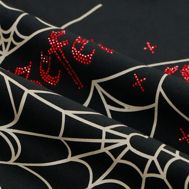 11 BYBB'S DARK Spider Hotfix Rhinestones Print Hoodie 2024 Hot Selling Casual Hoodies Spring Autumn Sweatshirt Men Women Hoodie 6