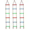 Wooden Rope Ladder Kids Fitness Toy Multi Rungs Climbing Game Toy Outdoor Training Activity Safe Sports Rope Swing Swivel Rotary 4