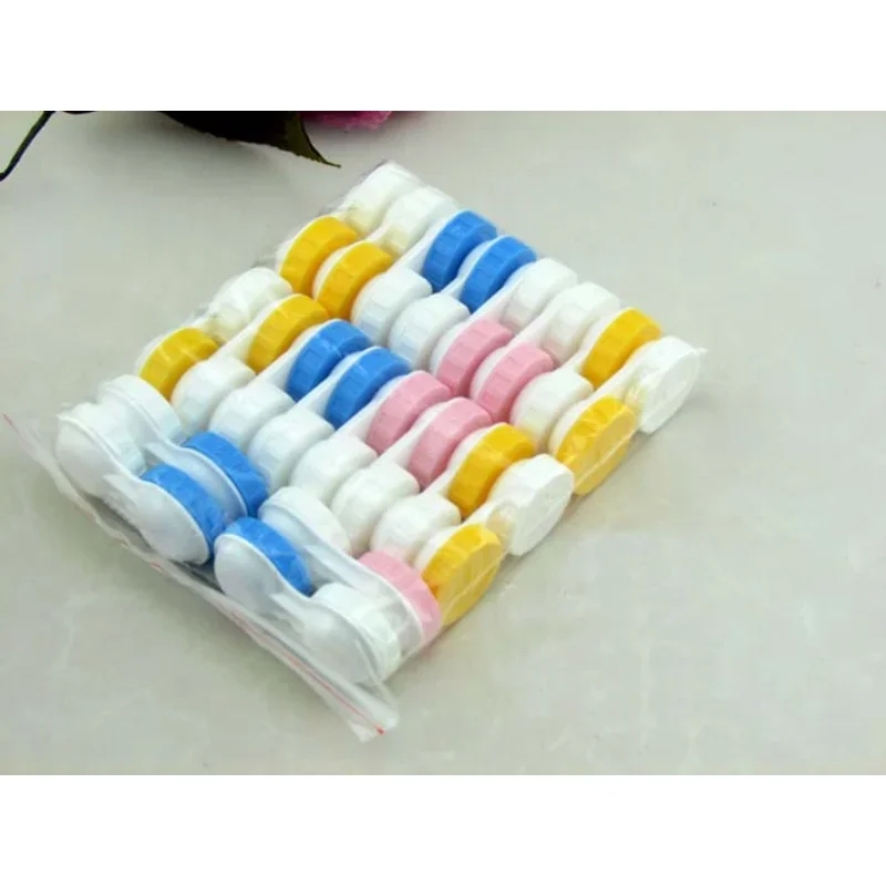 10/100pcs 많은 간단한 콘택트 렌즈 케이스 상자 안경 액세서리 렌즈에 대 한 귀여운 여행 상자 컨테이너 무작위 색상 도매 새로운