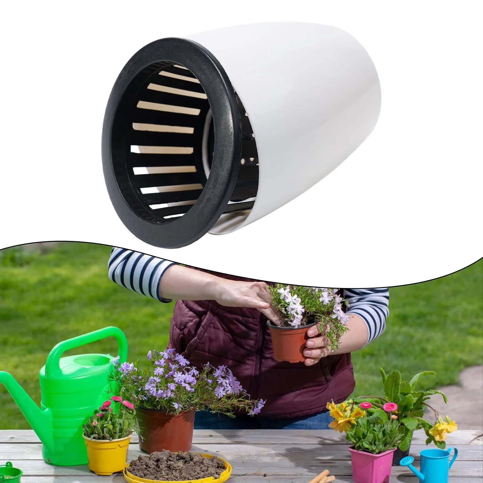 

Lazy Flower Pot Flowerpot Imitation Porcelain Series Plastic Self Watering Pot With Cotton Rope Garden Plant Supplies