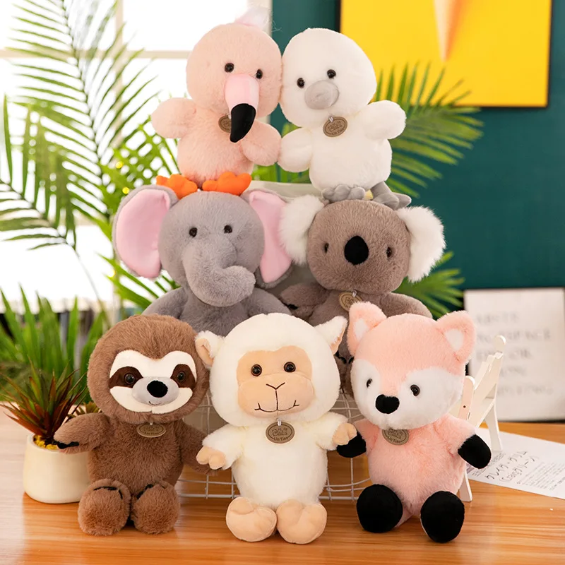 

30CM Simulation Koalas Plush Toys Sloth Koala Sheep Flamingo Fox Elephant Birds Doll Toy Plush Craft Baby Accompany Holiday Gift