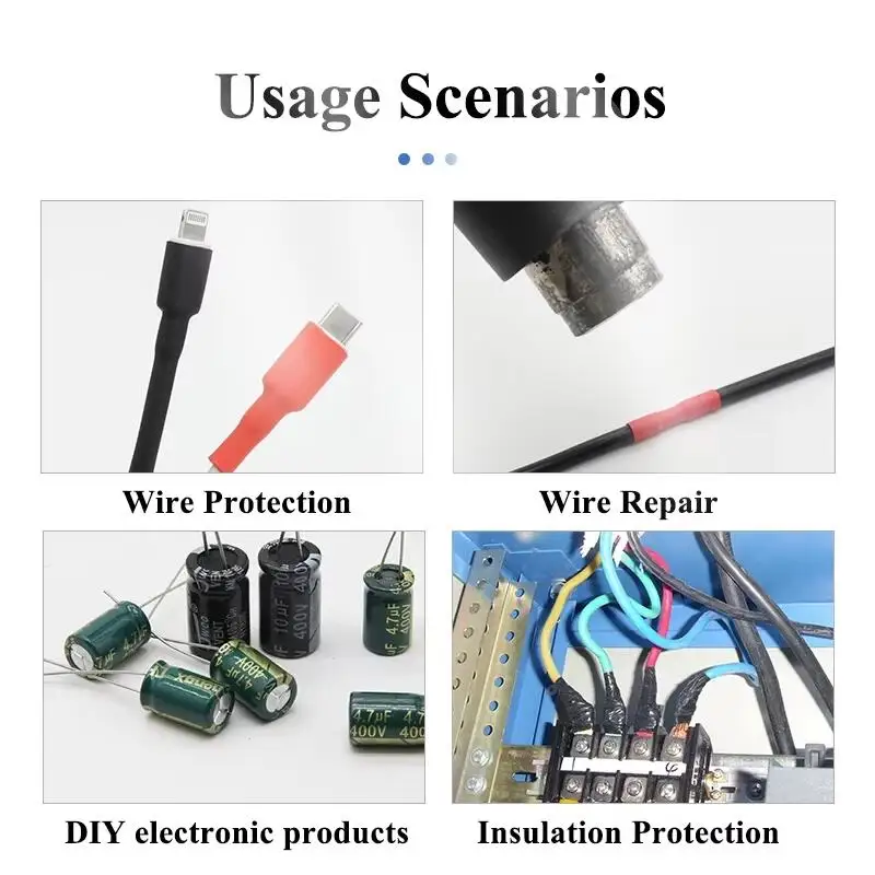Waterproof Black Dual Wall Adhesive Heat Shrink Tubing for Electrical Insulation