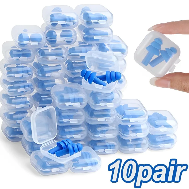 цена 10Pairs Silicone Earplugs Noise Reduction Comfort Earplugs Soft Waterproof Swimming Waterproof Insulation Cancelling For Sleep