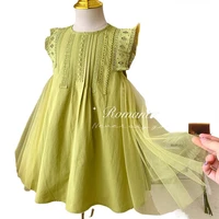 Robe de princesse en fibre de dentelle pour filles, vêtements de fête d'anniversaire pour tout-petits, robe en maille pour enfants, été 2024, 2 à 7 ans 6