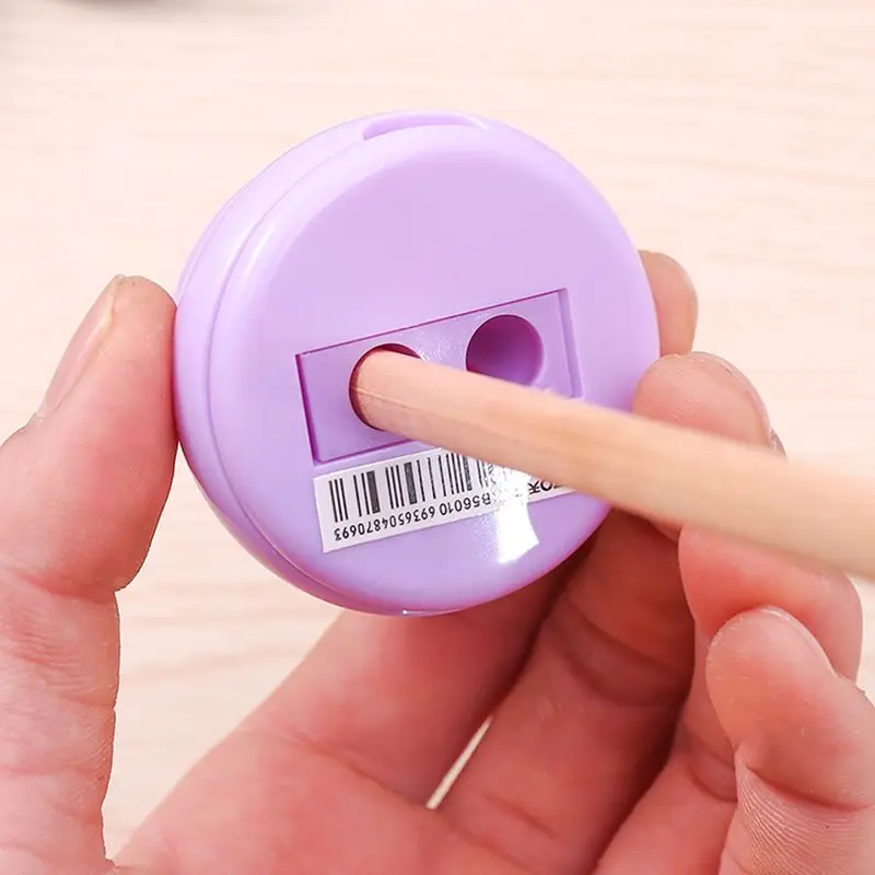 BLISTER COPPIA TEMPERINI A SECCHIETTO 2 TEMPERAMATITE DOPPIO FORO Guscio In Plastica Scuola Ufficio Bambini Lama In Acciaio