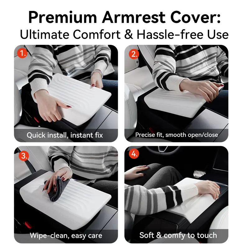 YZ  For Tesla Model Y YL Juniper Model 3 Highland TPE Armrest Cover Soft Case Center Arm Rest Pad Anti-scratch 2026 Accessories - Image 6
