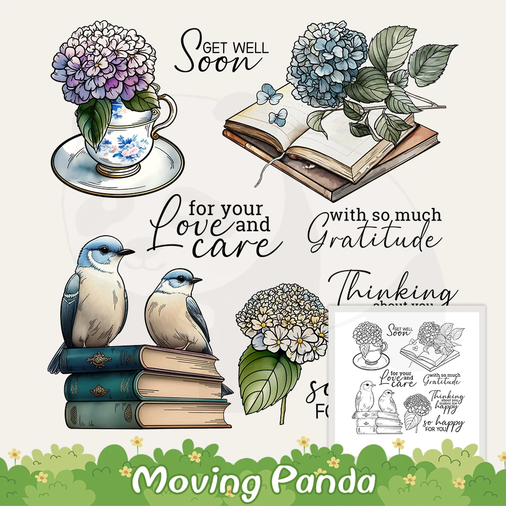 

Books Flowers And Birds Cutting Dies Clear Stamps DIY Scrapbooking Supplies Metal Dies Silicone Stamps For Cards Albums Decor