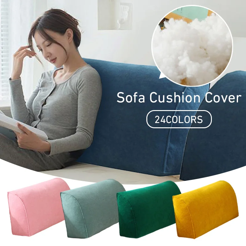 Sofa Back Pillow Case Triangle Cushion Cover Without Filling Bed Back Waist Backrest Pillowcase Bed Back Support Tatami
