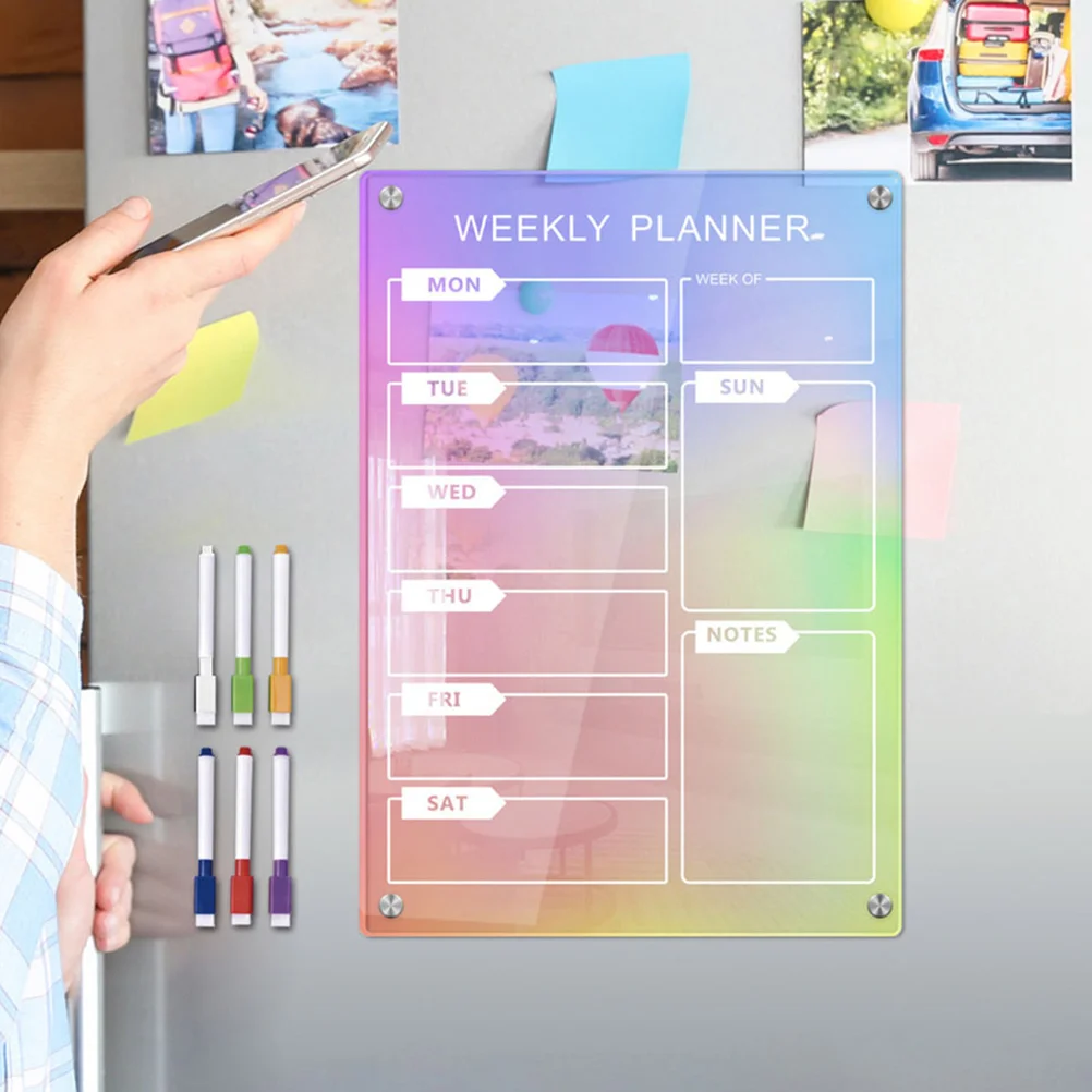 Handwriting Pens Schedule Daily Planning Board for Kitchen Planner Magnetic Large Dry Erase Fridge to Do List