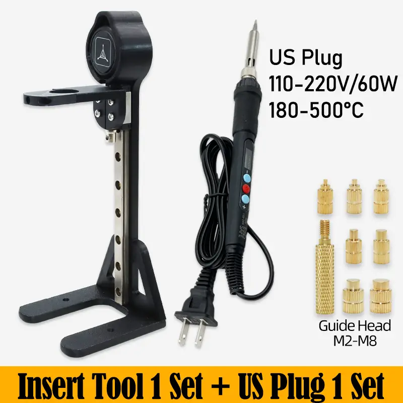 Heat Set Insert Press Tool Electric Soldering Iron Tip M2 M3 M4 M5 M6 M8 Thread Brass Inserts Nut Embedded Kit for 3d Printing image 10