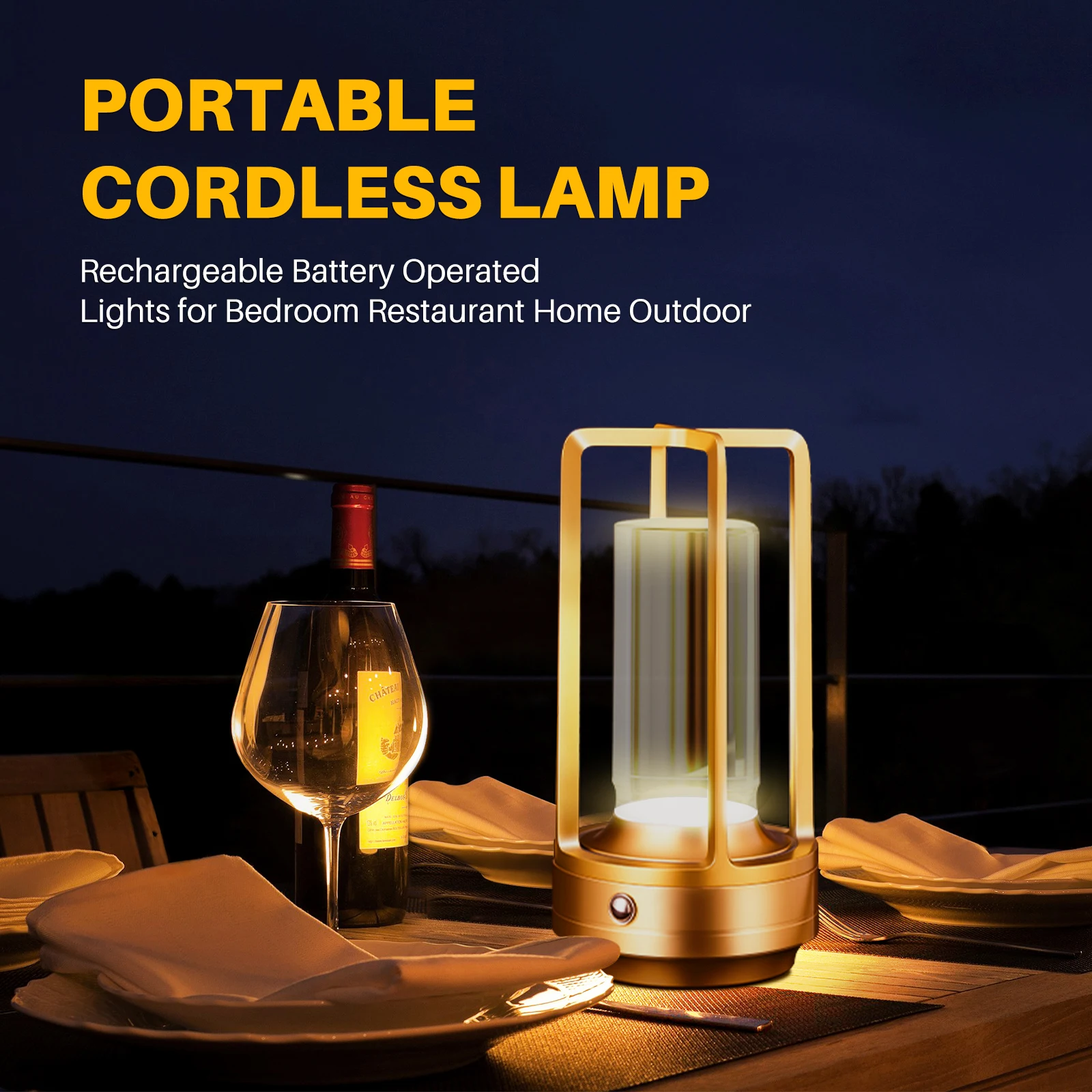 Rechargeable Led wireless table lamp desk style office camping lamp mood setting restaurant creative beside night lights ABS