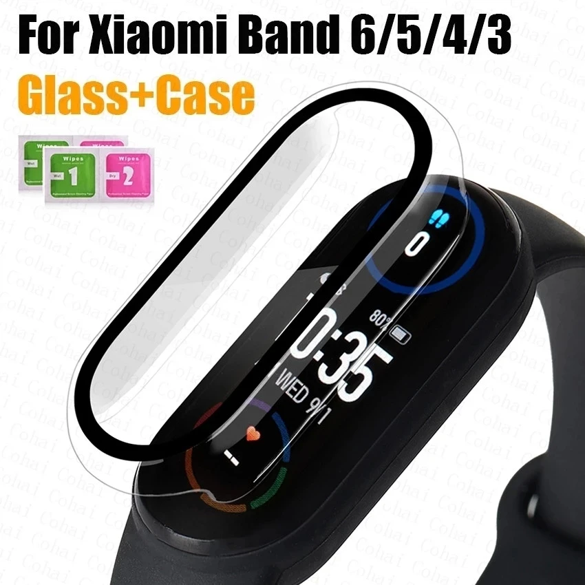 Screen Protector Soft Glass For Xiaomi mi band 8 4 5 6 7 Full Cover  Protective Film For Miband 7 Case Smart Watch Strap Bracelet