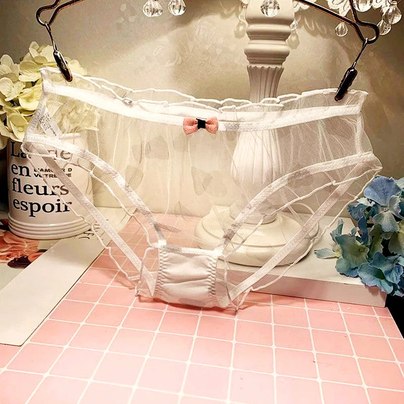 Cotton Panties Seamless Panties Lace Panties Female Underwear Women Panties Womens Underwear Women's Underwear Panty Sexy Lace Panties Summer Thin Mesh Briefs Girls Bow Mid Waist Seamless Underpants Female Lingerie