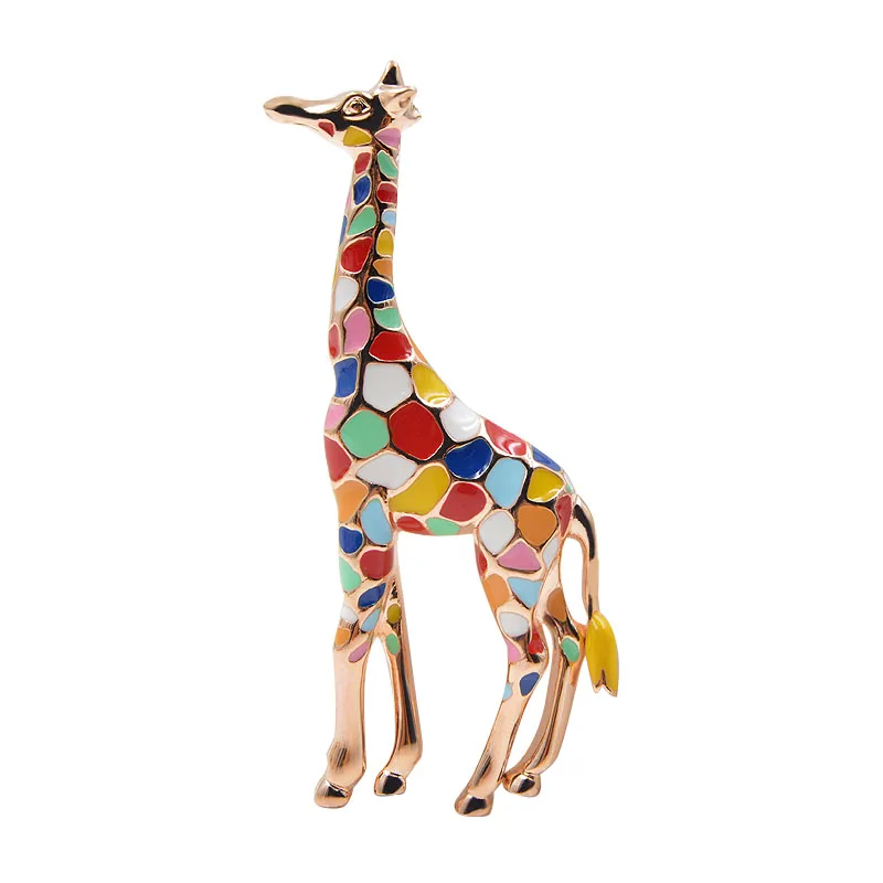 CINDY XIANG Enamel Giraffe Brooches for Women Cute Animal Pin Fashion Jewelry Gold Color Gift For Kids Exquisite Broches