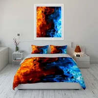 Ensemble de literie Fire and Ice Art Decor avec 1 housse de couette et 2 taies d'oreiller, simple, double, king, queen, cadeau 3