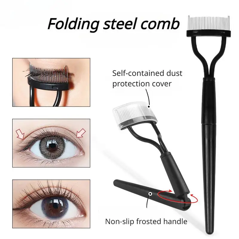 Eyelash Curler 1pc Eyelash Separator Metal Teeth Foldable Eye lash Curler Beauty Makeup Stainless Eyelashs Brush Comb Mascara Curl Make up Tool