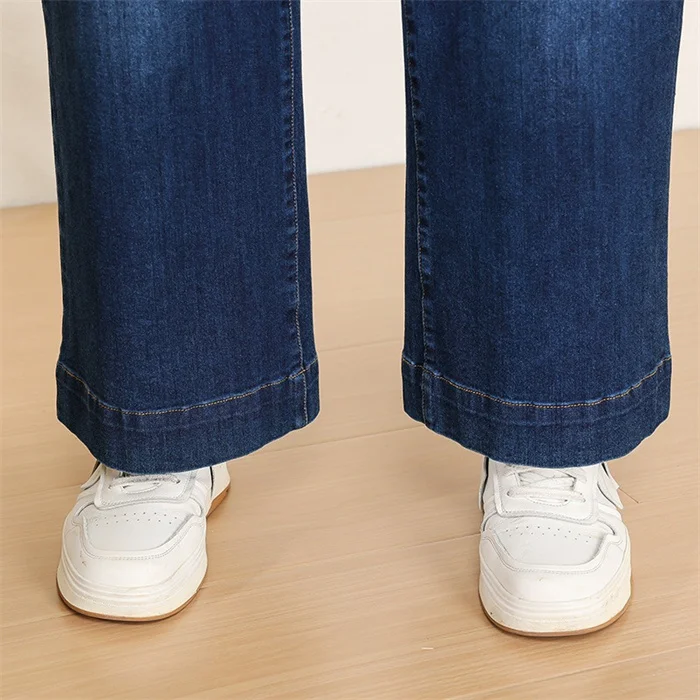 Women Wide Leg Jeans 7XL 9XL Straight Stretched Plus Size Girls Fashion Lady High Waist Female Oversized Denim Pants Trousers