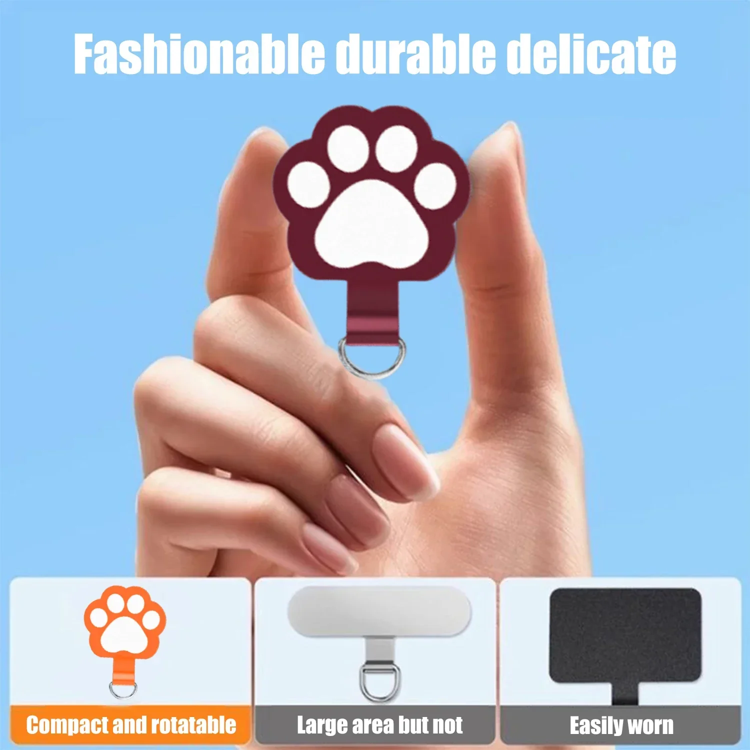 TPU Detachable Phone Anti-lost Lanyard Strap Card Universal Tether Tab Loop Hole Hanging Strap Patches Cord Clip Cute Gasket