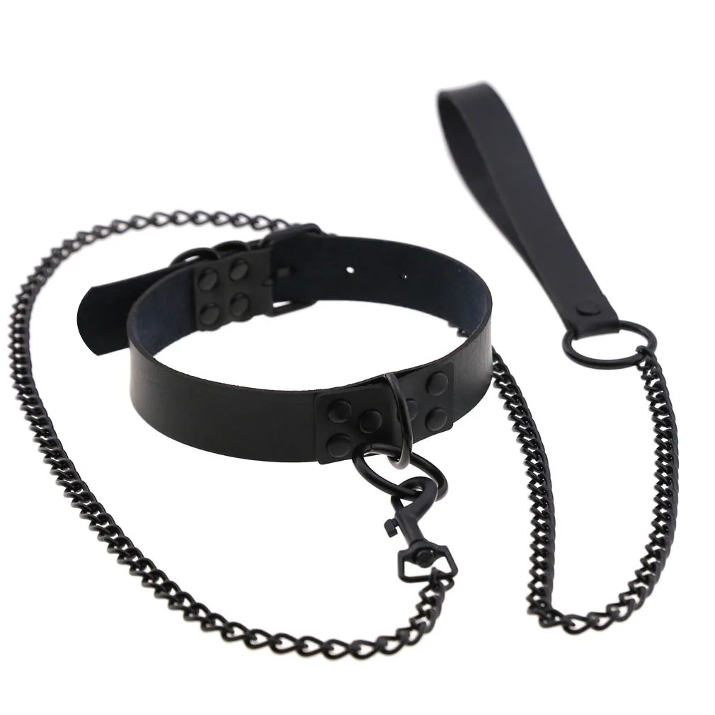 

Bdsm Sex Collar Bondage Necklace Slave Leash Steel Chain Rivet Choker Dog Chain Punish Neck Collars Sex Toys For Woman Man