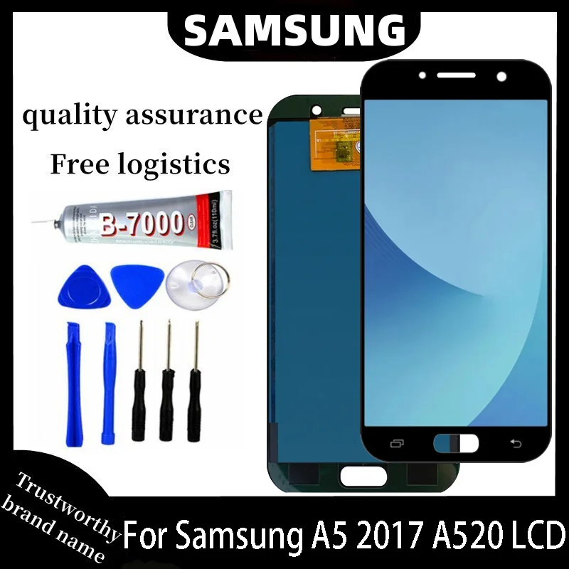 

Original 5.2"; Super AMOLED LCD for SAMSUNG Galaxy A5 2017 A520 A520F SM-A520F LCD Display Touch Screen Digitizer Assembly Teste