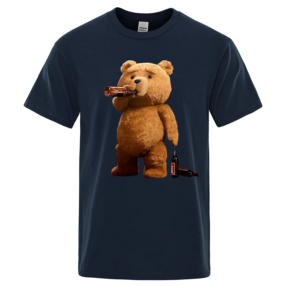 Charming Bear Beer Poster Graphic T-Shirt - Men's Casual Oversized Streetwear Tee