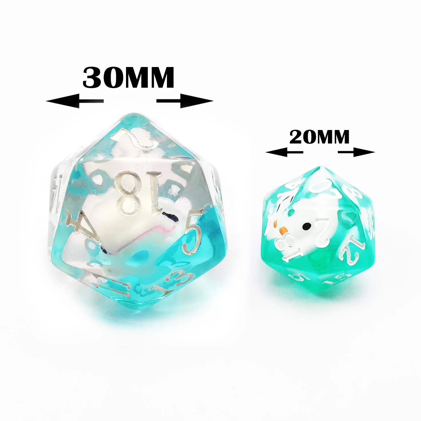 Bescon Oversized DND Animal Dice Set of Dolphin, Giant 7pcs Dolphin Polyhedral D&D Dice Set, Big Sized Dungeons and Dragons Dice 5