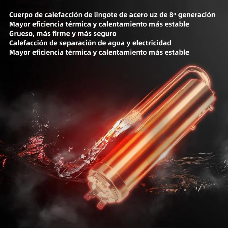 Calentador de agua eléctrico inteligente Calentador de agua Tankless Máquina de baño caliente rápido para el hogar Apartamento Hotel Baño Ducha caliente Pantalla LED en inglés Regulación de potencia de tres engranajes