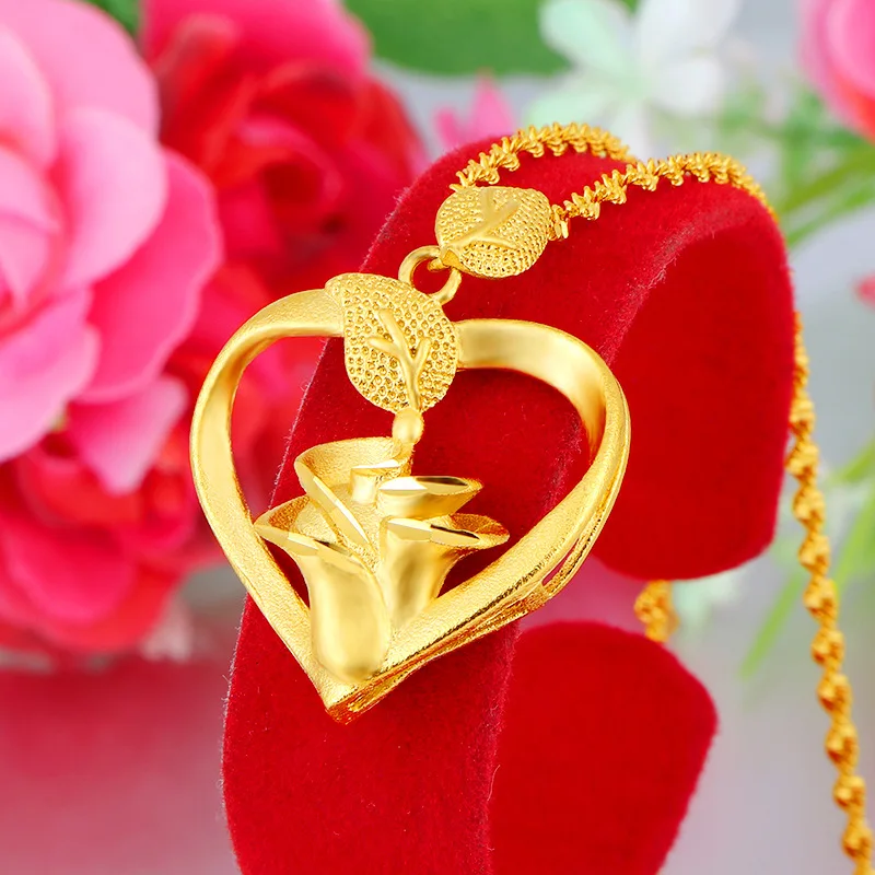 

Pure Gold New Love Pendant Gold Gold Women Heart Pendant Jewelry