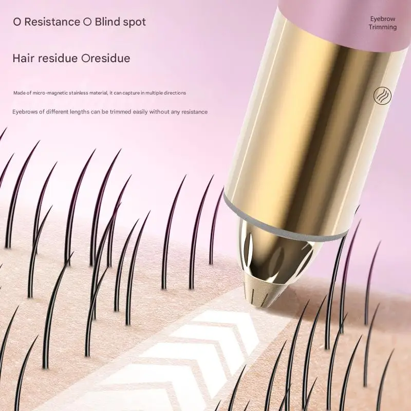 Electric Eyebrow Trimmer-Rechargeable Multi-Purpose Hair Remover for Women Men, Portable Nose & Facial Trimming Tool
