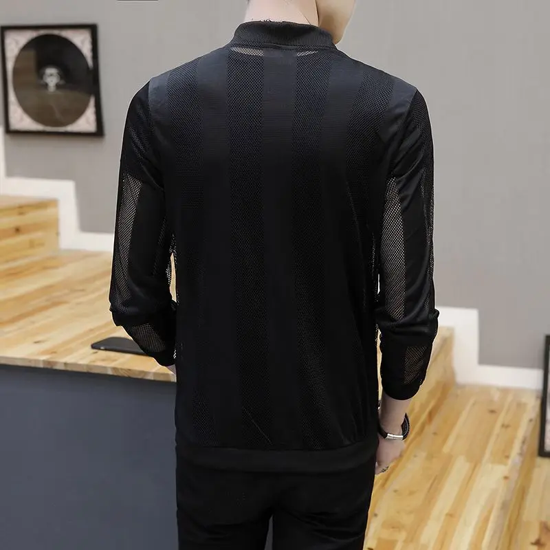 Men Hooded Jacket Long Sleeve Bomber Jacket Summer Thin Sweatshirt Sun Protection Military Coats Zipper Slim Men Clothing