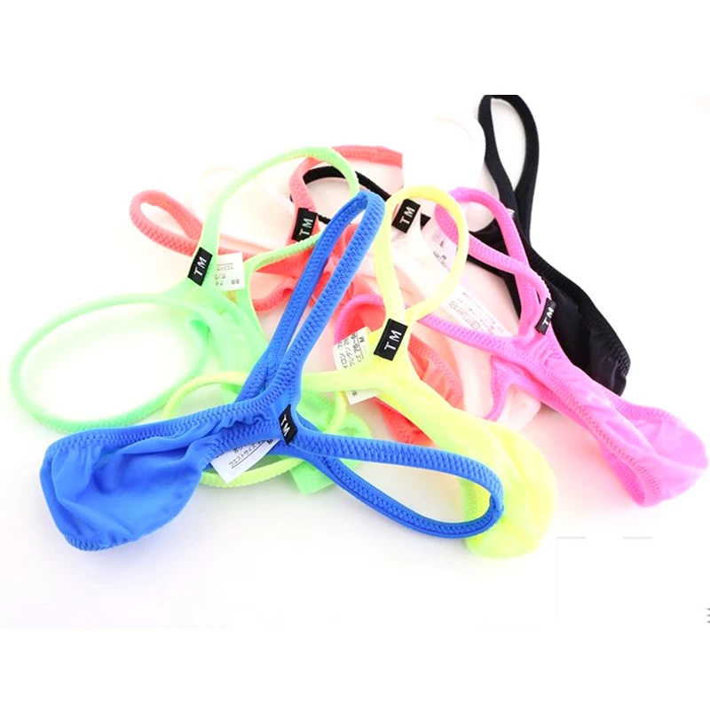 Men&rsquo;s Thong Ice Silk Translucent Low Waist Sexy Thin Section Men&rsquo;s