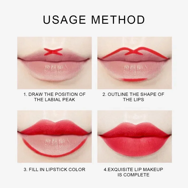 Lip Liner Waterproof Matte Lipliner Pencil Sexy Red Contour Lip Tint Lip Stick Lasting Moisturising Non-stick Cup Lips Makeup 12Colors