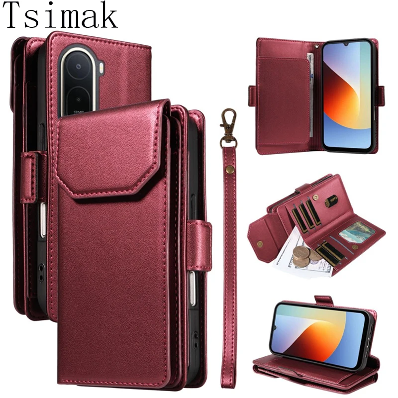 Enhanced Leather Flip Wallet Phone Cover with Multi-Card Holder