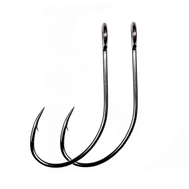 Carbon steel fishing hook, single hook with large eye, size 1 #2 #4 #6 #8 # 10 #, 20PCs - AliExpress