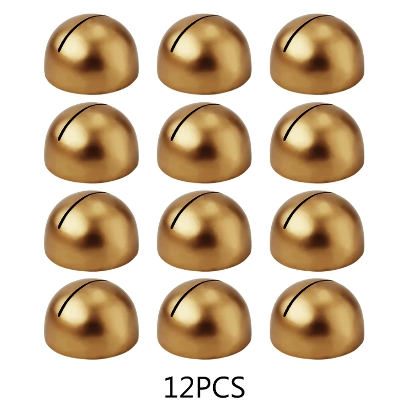 Set of 12pcs Gold Table Number Holders Round Place Card Stands for Parties