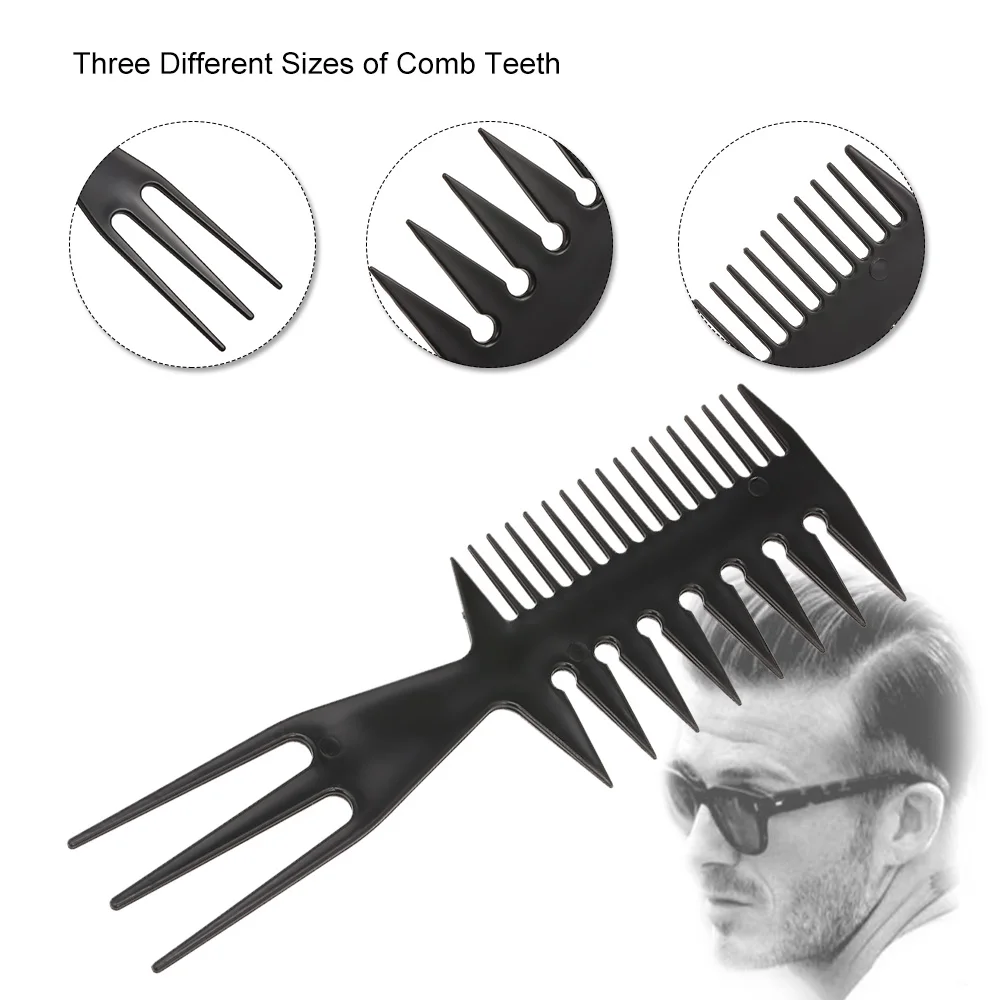 3-In-1 Plastic Combs Thin Wide Tooth Detangling Hair Comb for Women Anti-static Comb for curly hair Hairdressing Styling for Men