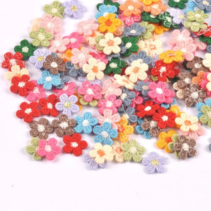Lace Sewing Accessories 50Pcs 15mm Mixed Colors Flower Appliqued For DIY Crafts Handmade Materials Wedding Supplies Home Decor