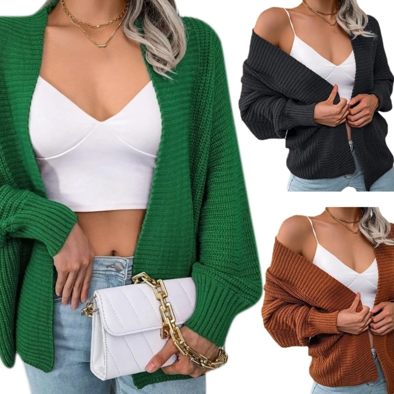 

Comfortable Fall/Winter Cardigan Breathable Sweater Front Open Desiging P8DB
