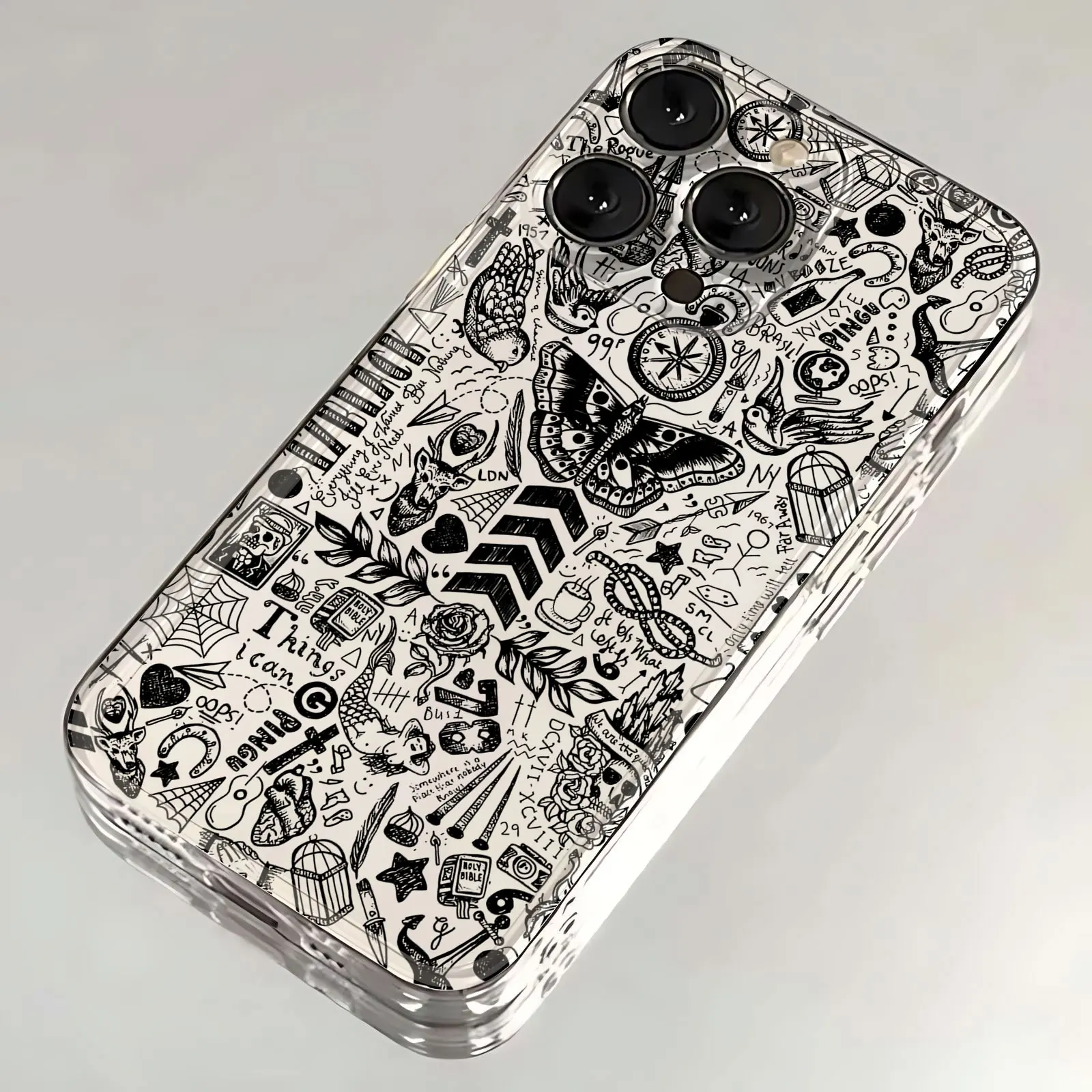 thumbnail image 1 of O-one d-directions funda de teléfono para iPhone 16, 15, 14, 13, 12, 11, Mini Pro Max, X, XR, XSMax, 7, 8 Plus, SE20, cubierta transparente, 1 of 5