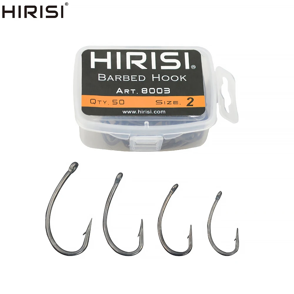 

50pcs Coating High Carbon Stainless Steel Barbed Carp Fishing Hooks Pack with Retail Original Box 8003