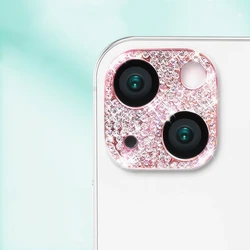 Hollow Glitter Rhinestone Camera Lens Protector - 16Pro(16ProMax) (Rose Gold Color)