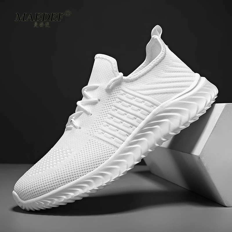 MAEDEF Breathable Men Running Shoes Lightweight Anti-slip Casual Sports Shoes Outdoor Soft Man\'s Sneakers Lace Up Fashion Tennis