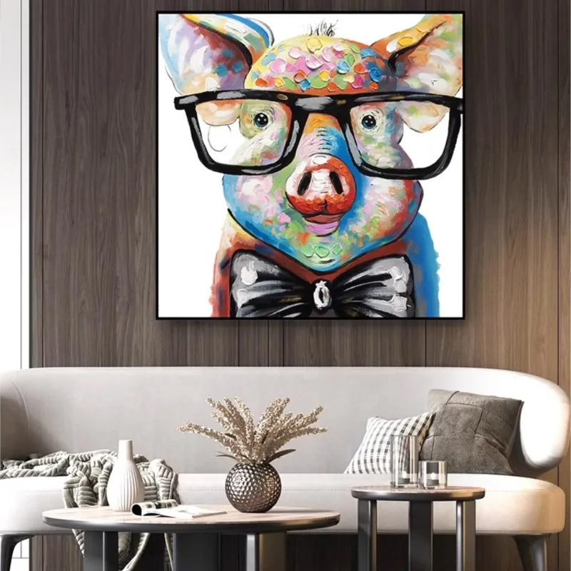 

Handmade Painting Decorative Modern Minimalist Animal Cute Pet Art Bedroom Children's
