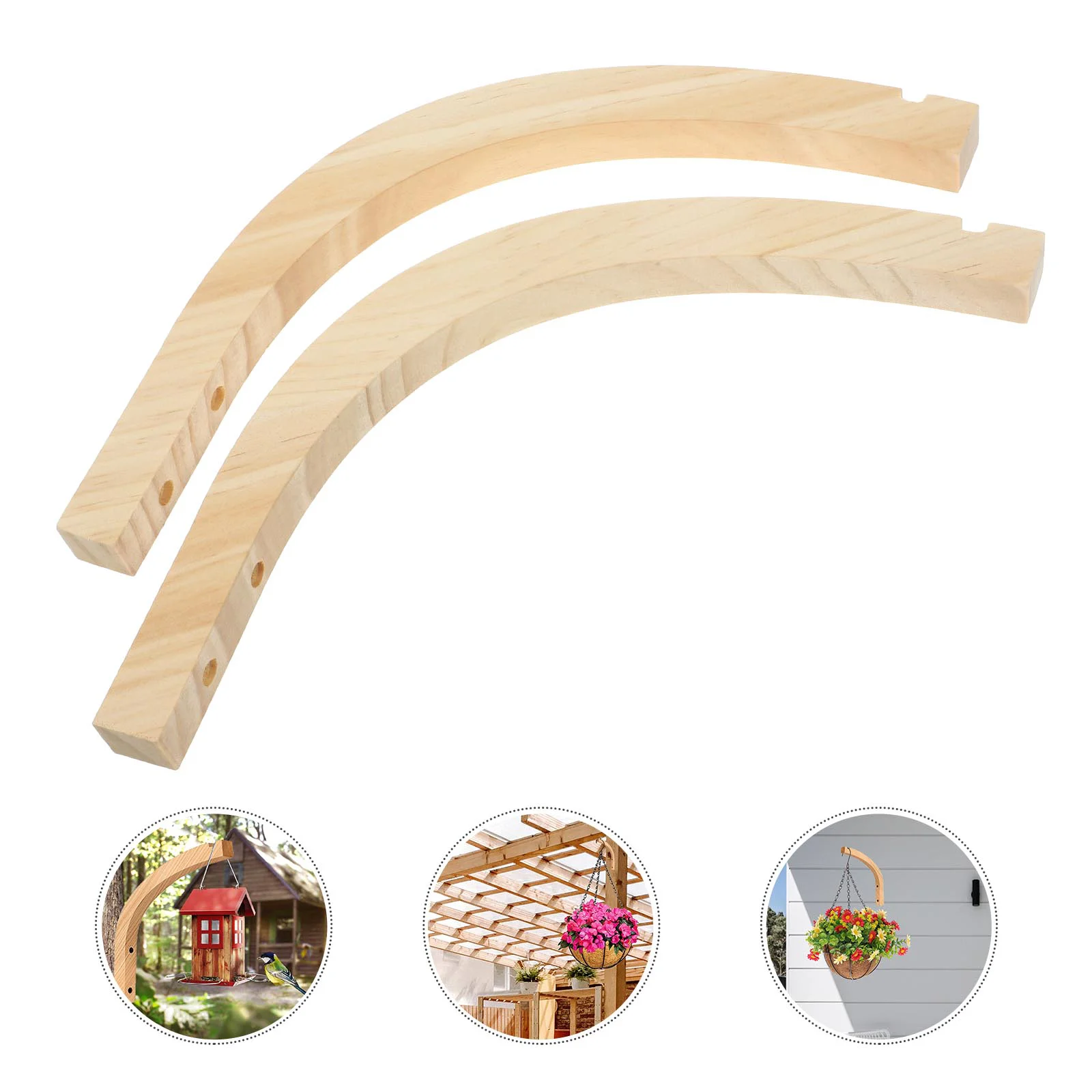 

Indoor Wall Flower Pot Wooden Mounted House Plants Hook Lantern Basket Stand 2pcs ( Antlers) Hanger