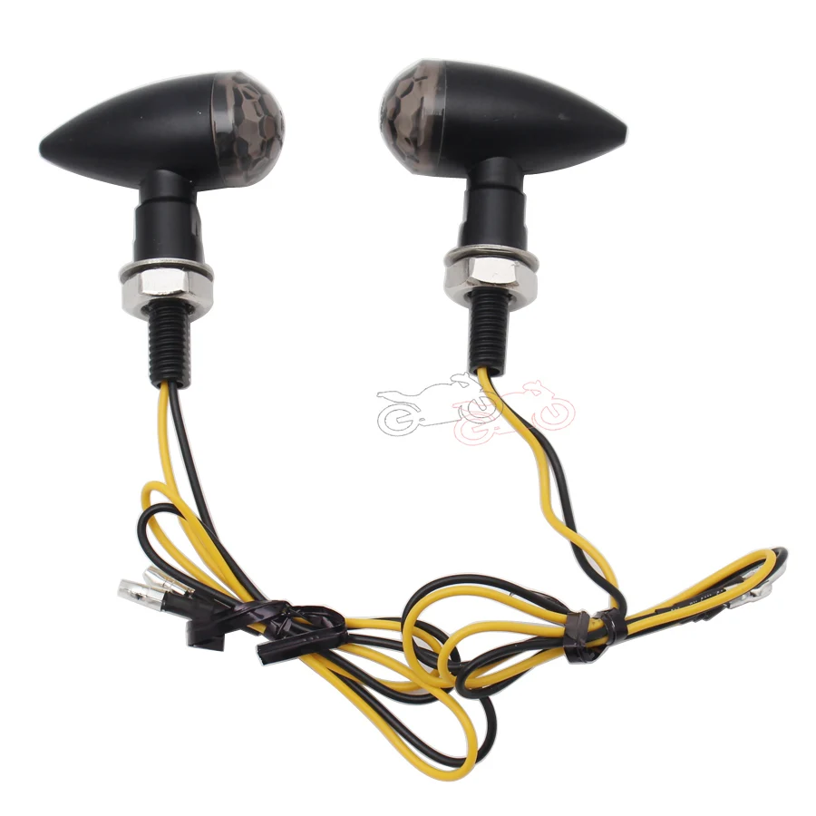 10Mm Bolt Moto Black Metal + Smoke Lens Indicatore Di Direzione Illuminazione Luce Ambra Universale Per Yamaha Cafe Racer Blinker