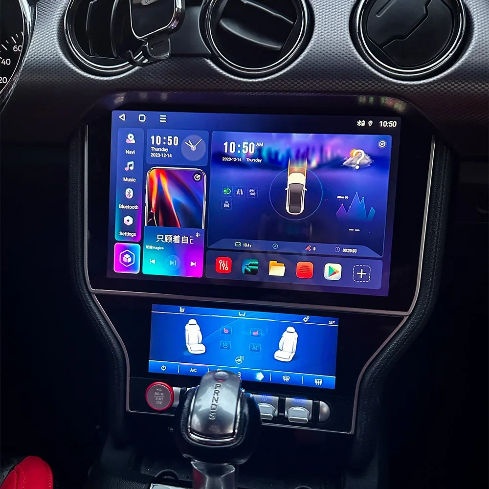 マスタング　2015〜2018 アンドロイドナビ 2+64GB Android 14 Car Radio Stereo for Ford Mustang 2015-2020, 9\" Wireless  CarPlay Android Auto GPS Navi WiFi Bluetooth SWC DSP FM RDS 1280x800