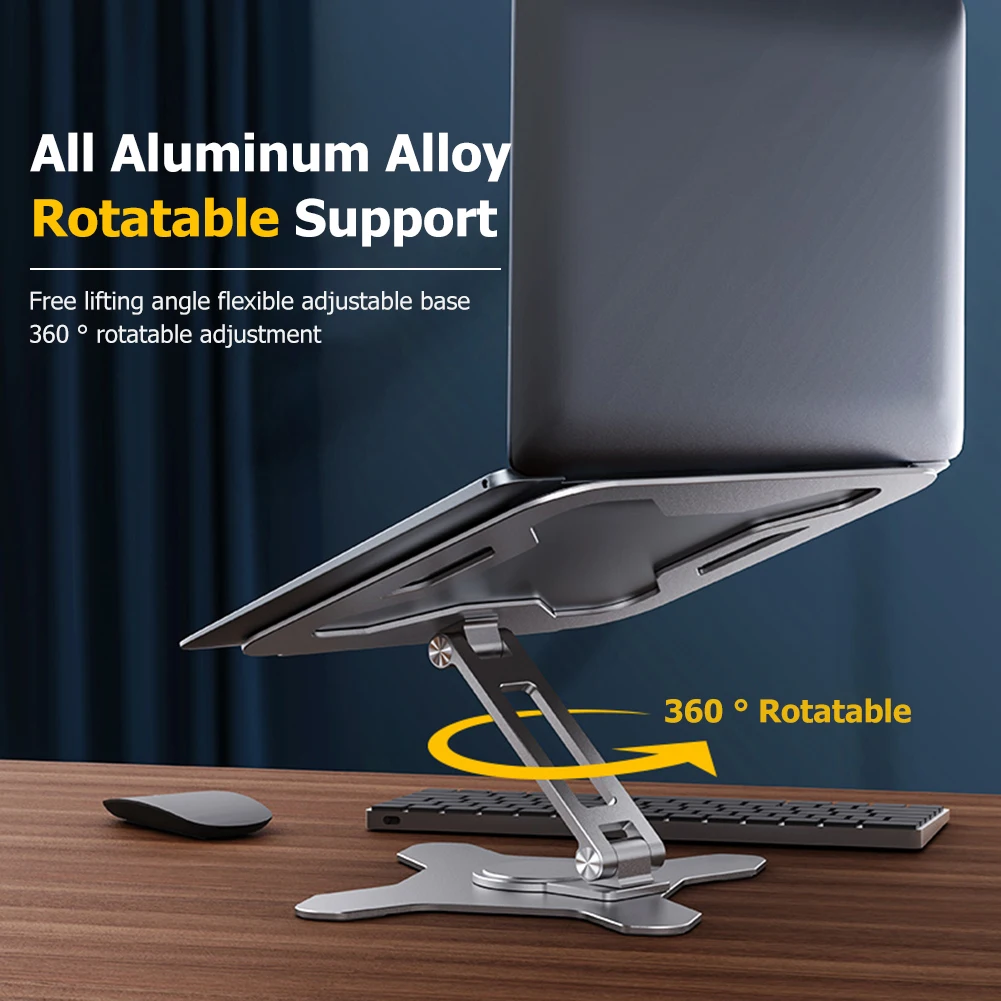 Support réglable en alliage d'aluminium pour ordinateur Portable jusqu'à 17  pouces, Support pliable pour ordinateur Portable, Support de  refroidissement - AliExpress