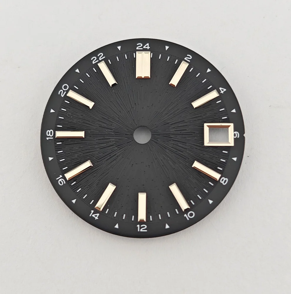 28.5mm 시계 다이얼, NH35 다이얼, 블랙 숫자 다이얼, DIY 사용자 정의 로고, 레이저 인쇄 시계 액세서리, NH35/NH36 무브먼트용