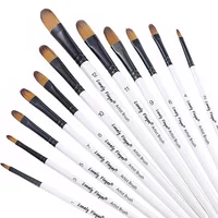 12 PCS Artist Brush for Acrylic Oil Watercolor Gouache Artist Professional Painting Kits with Synthetic Nylon White 1
